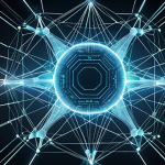 **

Prompt: A futuristic, glowing network visualization representing a Quantum Internet, with nodes connected by beams of light. The scene emphasizes security and data protection. Consider a sleek, modern design that highlights the cutting-edge nature of quantum cryptography.

**