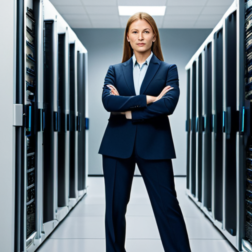 IBM Focus (Professional Environment)**

"A professional businesswoman in a modest business suit, standing confidently in front of a large IBM quantum computer, fully clothed, appropriate attire, safe for work, perfect anatomy, correct proportions, professional corporate photography, modern tech environment, high quality, family-friendly."

**