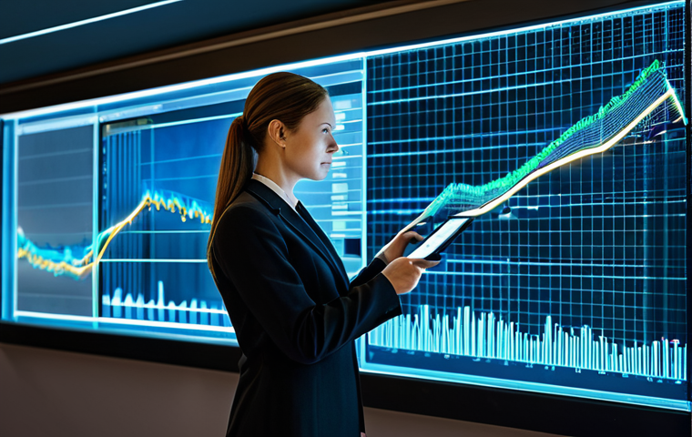 Secure Financial Transactions**
"A modern bank office interior, showing a businesswoman in a professional suit reviewing data on a holographic display, secure digital transactions are visualized with abstract glowing lines, fully clothed, appropriate attire, safe for work, perfect anatomy, natural proportions, professional, high quality."
**