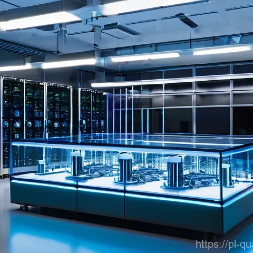 양자컴퓨터 개발 기업 - **Quantum Pioneers' Nexus:** "A highly detailed, ultra-modern quantum computing laboratory bathed in...