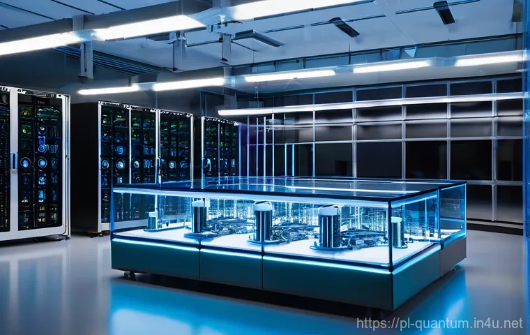 양자컴퓨터 개발 기업 - **Quantum Pioneers' Nexus:** "A highly detailed, ultra-modern quantum computing laboratory bathed in...