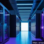 Home 19 양자광학의 산업적 활용 - A futuristic quantum communication laboratory in Poland, showcasing advanced quantum key distributio...