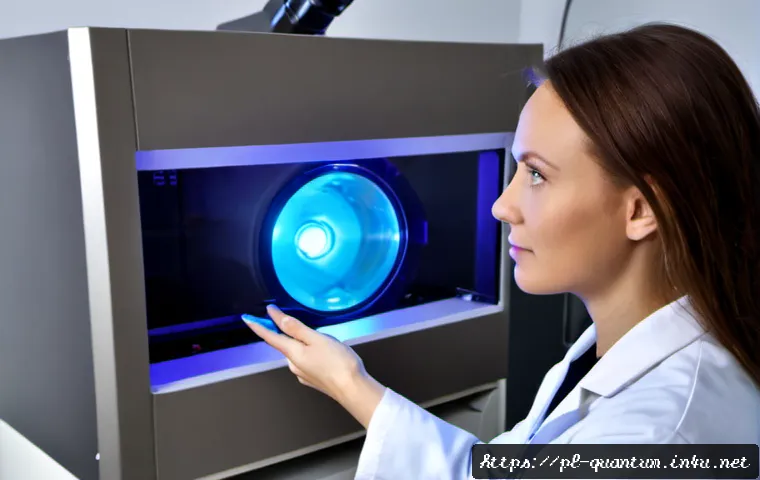 Home 17 양자이미징 기술의 응용 분야 - Photorealistic advanced medical imaging laboratory in Poland, a female researcher in a clean white l...